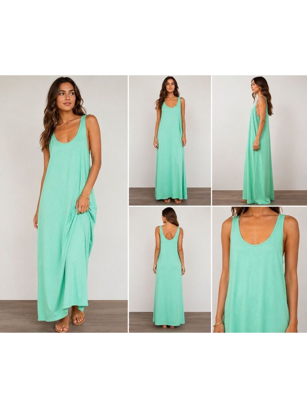 168. NWT! Electric & Rose•Mint Green Sleeveless Midi Maxi Dress•LARGE